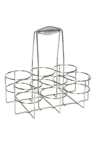 ESPIEL Κάβα Κρασιών για 6 Μπουκάλια με Λαβή MTT152 32x22x32εκ. Ασημί