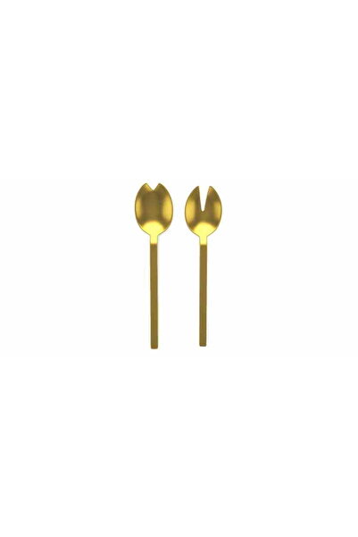 Mepra Set 2 tacamuri pentru salata, Mepra, Inox, 23.4 cm, Auriu