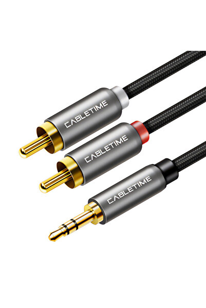 Cabletime καλώδιο ήχου 3.5mm σε 2x RCA CT-P12G, 3m, μαύρο