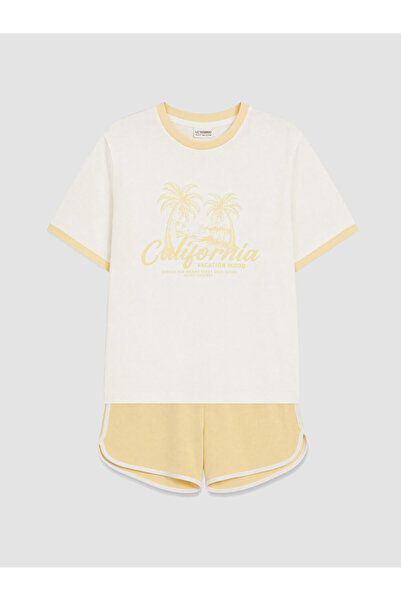 LC Waikiki Set de pantaloni scurți imprimați pentru fete
