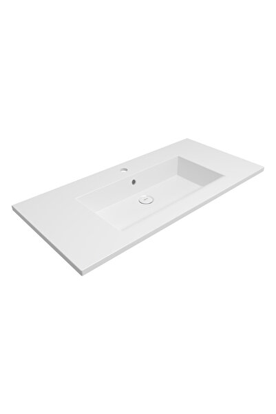 Bocchi Milano Etajerli Lavabo 100 Cm - Parlak Beyaz - 1105-001-0126