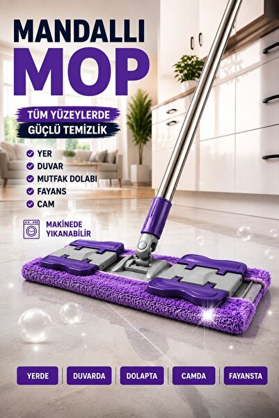 VENON Violet Purple || 1 Adet Yedek Bez Hediyeli || Mandallı Mop Yer Mopu Fay...