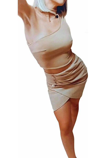 Woman's Fashion Γυναικεία Μπλούζα με Έναν Ώμο Εκρού