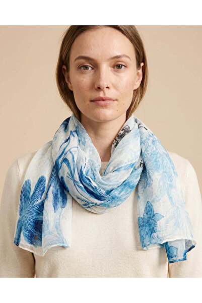 REDTAG Girls Blue And White Abstract Printed Scarf