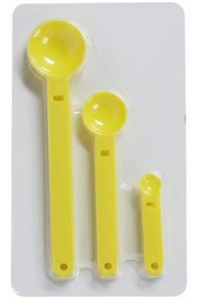 Yıldızan Edl Shop Colorful Plastic Measuring Spoon Set, 3 Pieces, Green, 6.8c...