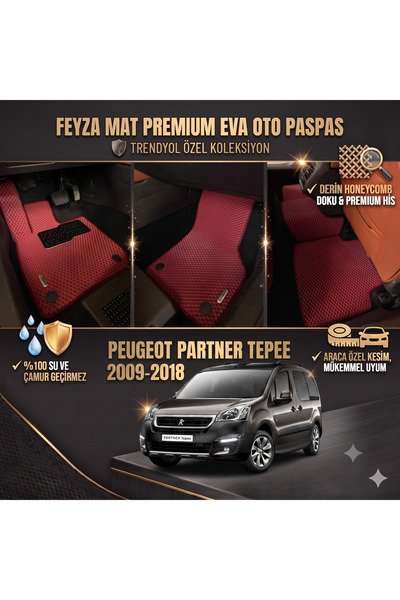 FEYZA OTO PEUGEOT PEJO PARTNER TEPEE SERİSİ 2009-2018 ARACA ÖZEL EVA PASPAS T...