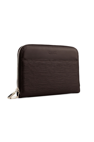 Orez Philip Unisex Genuine Leather Zip-Around Wallet with Multiple Card Slots...