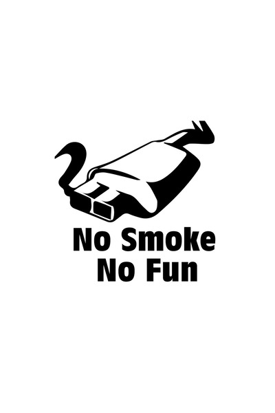 Amo-Stickers Sticker Auto No Smoke No FUN 30cm Argintiu