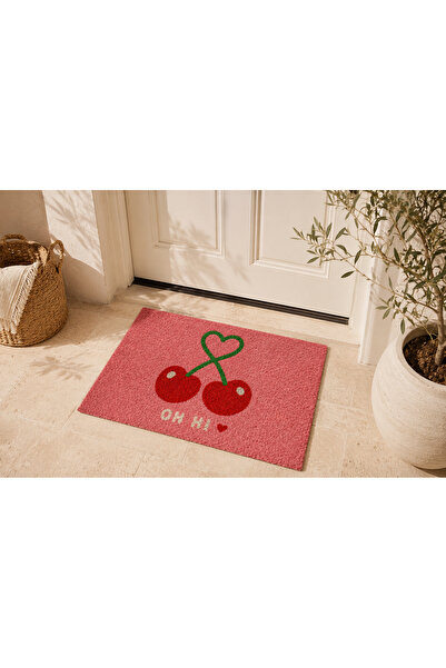 Dormot Dekoratif Kapı Önü Paspası Cherry OH HI Dijital Baskılı Kaymaz Taban 4...