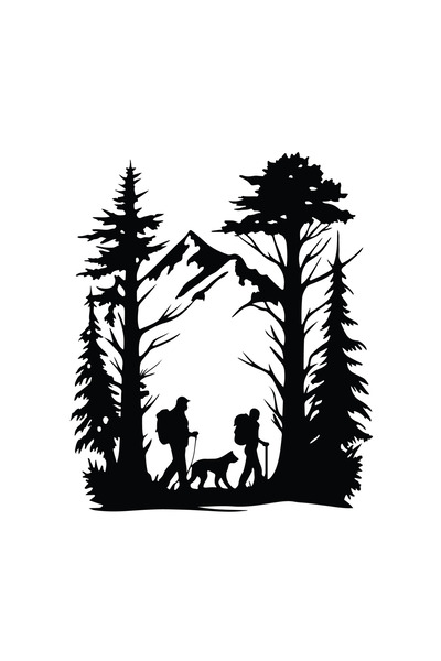 Amo-Stickers Стикер за приключенски туризъм 9,70 см Черен