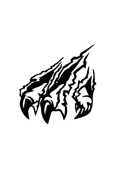 Amo-Stickers Sticker Auto Eagle Claws 30cm Argintiu
