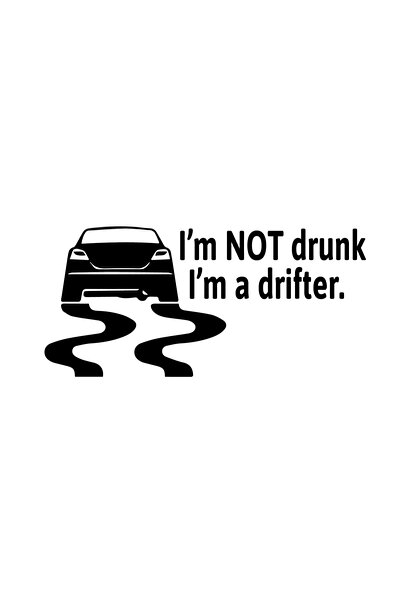 Amo-Stickers Sticker Auto I’am not drunk 30cm Argintiu