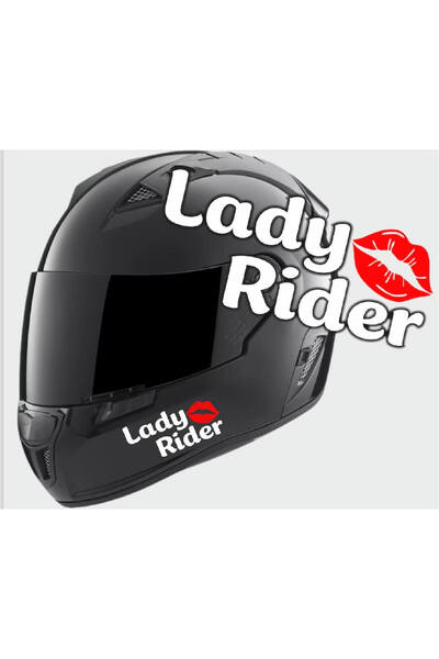 Amo-Stickers Стикер за мотоциклетна каска Lady Rider, тъмно сив