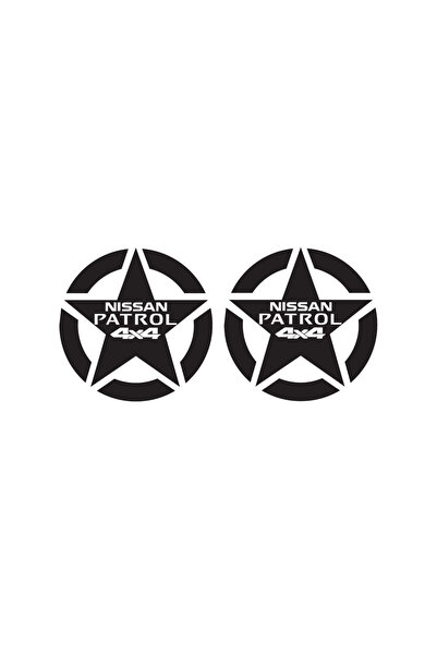 Amo-Stickers Set 2 Stickere NISSAN PATROL 50cm Argintiu