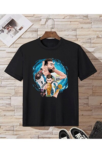 SVART WEAR Μπλουζάκι Messi με στάμπα, 100% βαμβακερό, κοντομάνικο για παιδιά ...