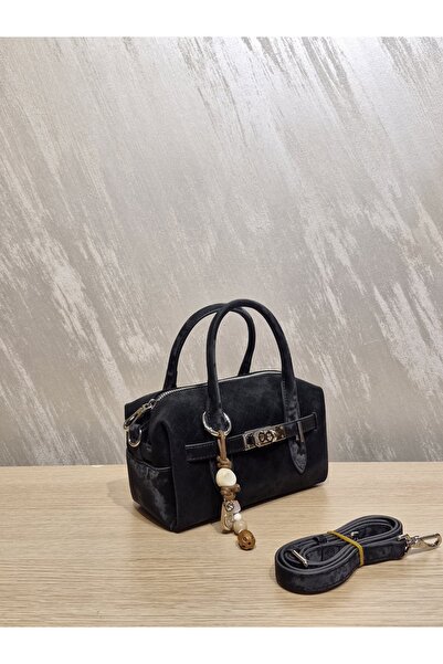 seyyah Stylish Women's Charm Detailed Nubuck Hand and Shoulder Bag