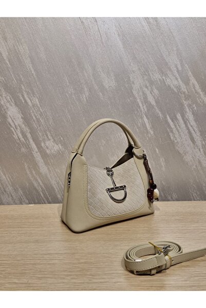 seyyah Stylish Women's Charm Detailed Nubuck Hand and Shoulder Bag