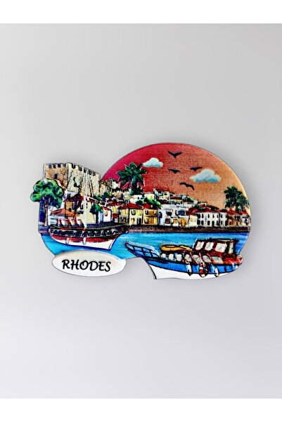 Mundy RHODES Polyester Kabartmalı Magnet 8,5 x 5,5 cm Dekoratif Hediyelik Buz...