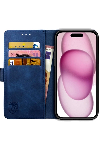 ROSSO Element PU Θήκη Πορτοφόλι Apple iPhone 15 Plus - Blue