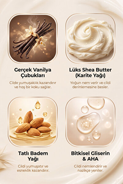 GENDY Glow-Buff Vanilla |   Moisturizing, Nourishing, Ingrown Hair Removal and Purifying Body Peeling 250 Gr