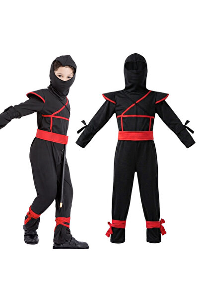 Korbi Costum de ninja pentru băieți, ținută de Halloween, mărimea XL