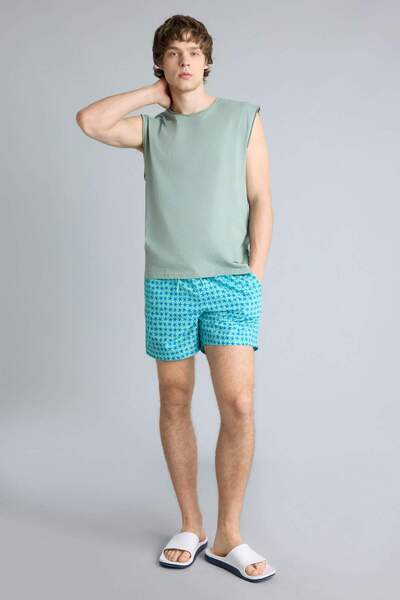 DeFacto Star Printed Sea Short Mint Green Shorts G7279Ax26Hs