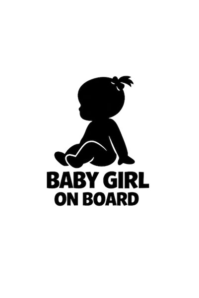 OEM Autocolant decorativ auto  "BEBE FETIȚĂ LA BORD ", M4, 10cm, Negru