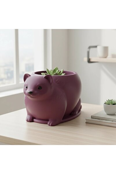 OEM Mini Ghiveci Decorativ Animalut Tip Dihor Imprimat 3D - Purple red compoz...