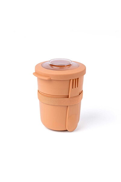 Amuse Cutie alimentara 2 in 1 Amuse, polipropilena, portocaliu, 450ml si 150m...
