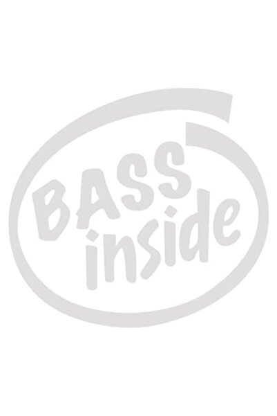 OEM Autocolant decorativ auto  "BASS INSIDE ", 10cm, Alb