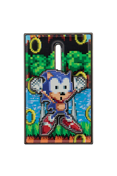 Fanattik , Brosa/pin din metal emailat cu element mobil, Sonic The Hedgehog, ...