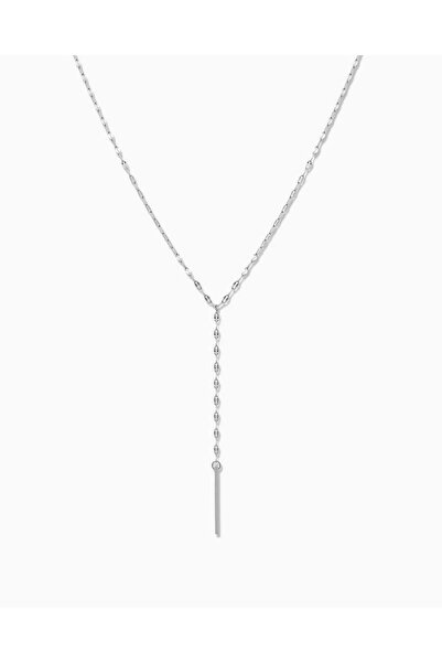 OYRE Silver Color Block End Pendant Necklace