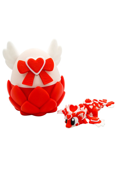 Eva Prints Set Mini Dragon Romantic cu Ou de Dragon, figurina articulata prin...