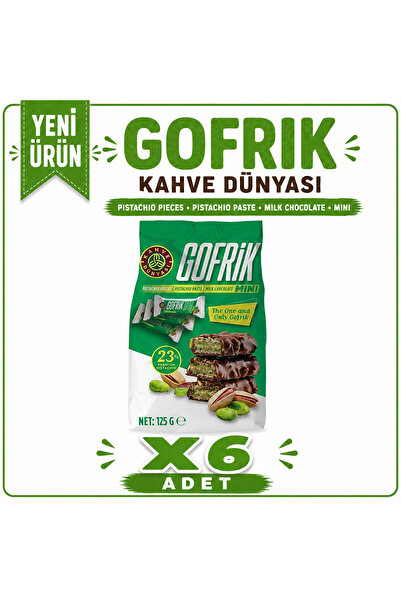 Kahve Dünyası Mini Gofrik Antep Fıstıklı Sütlü Çikolata Kaplamalı Gofret (125...