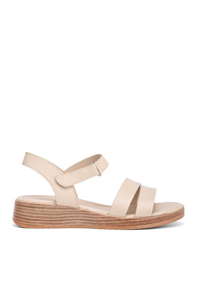 Tergan Krem Hakiki Deri Kadın Sandalet - K26Y1SN68410-A68