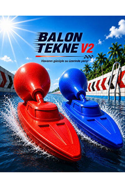 SEKO COMPANY 2’ li Sürat Teknesi Balonlu Havuz Plaj Banyo Küvet Oyuncak Yüzen...