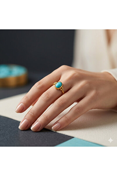 Hedea Grape Seed Real Natural Stone Adjustable Bronze Cyan Women's Ring