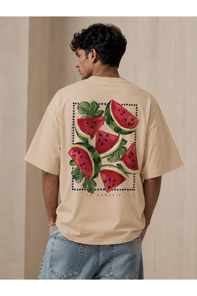 Nulivez Palestine Watermelon Pattern Oversized Unisex T-Shirt – Aesthetic Gra...