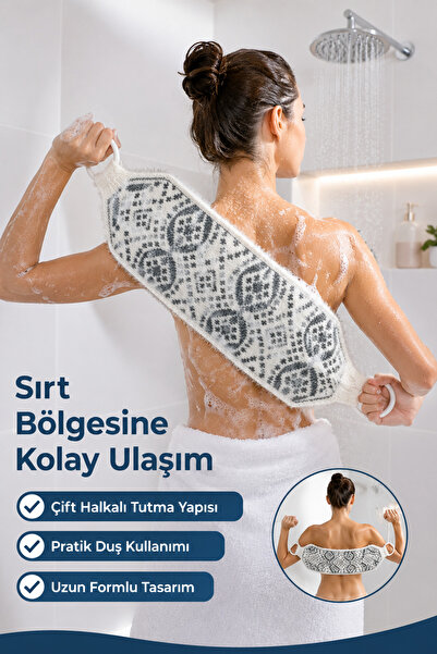NEHOLİA Ringed Back Washcloth Long Bath Washcloth Patterned Shower Washcloth ...