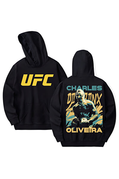 STİL-X Charles Oliveira Printed Cotton Long Sleeve Hooded Sweatshirt with 3 T...