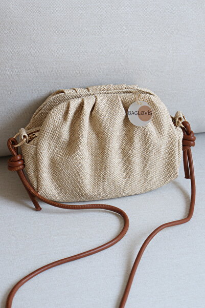 BAGLOVİS Drawstring Hand and Shoulder Bag with Pleated Design and Adjustable ...