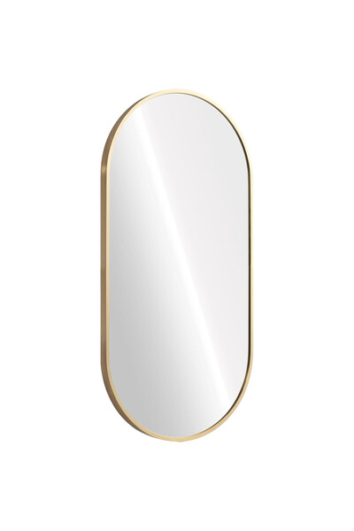 Navaris Oglindă de perete ovală, design modern, ramă din aluminiu, 75 x 38 x ...