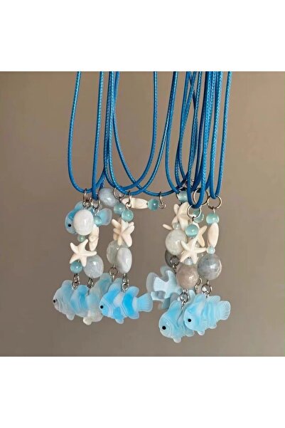 Dem Accessory blue fish kolye- mavi balık temalı kolye