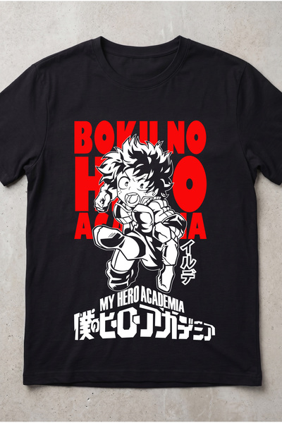 Silkensoul My Hero Academia Deku Anime Printed Standard Cut Unisex Tshirt