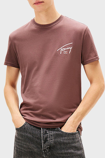 Tommy Jeans Logolu % 100 Pamuk Regular Fit Bisiklet Yaka T Shirt Erkek T SHİR...