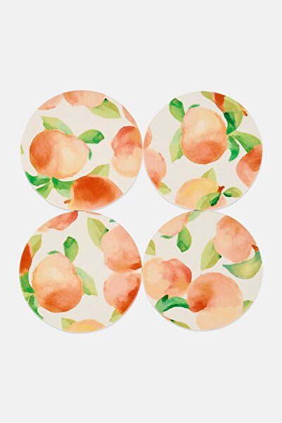 Patina Vie 4 Pieces Peachies Coasters Set, Multicolor