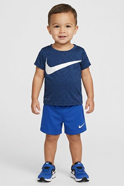 Nike Toddlers Boy 2 Pieces Brand Logo Short Sleeve T-Shirt With Shorts Set, M...
