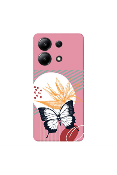 Other Xiaomi Redmi Note 13 4G Butterfly Lines Pink Colored Silicone TPU Θήκη