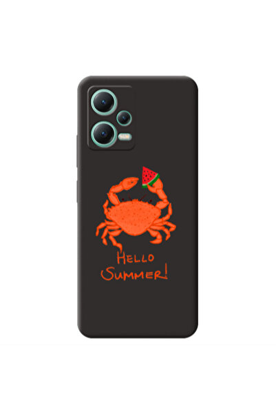 Other Xiaomi Redmi Note 12 Pro 5G Hello Summer! Black Colored Silicone TPU Θήκη