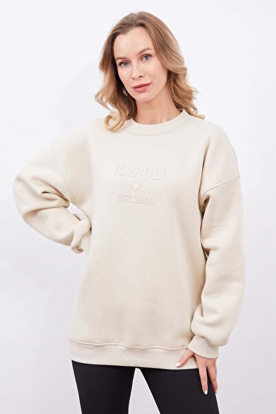 Fulla Moda Napoli Printed Oversize Sweatshirt